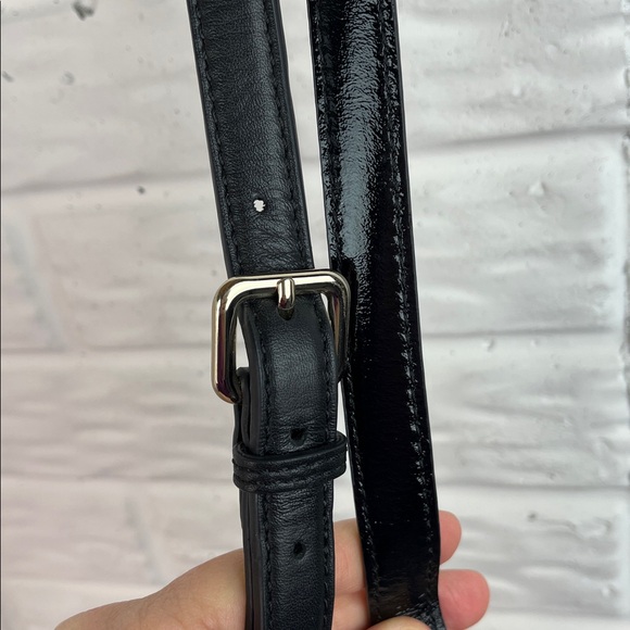 KATE SPADE NEW YORK TWIST LOCK HANDBAG CROSSBODY BLACK COW HIDE LEATHER PURSE - Picture 9 of 17